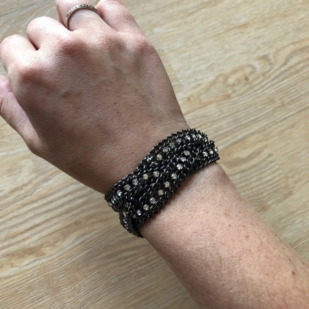 Chain and rhinestone bracelet